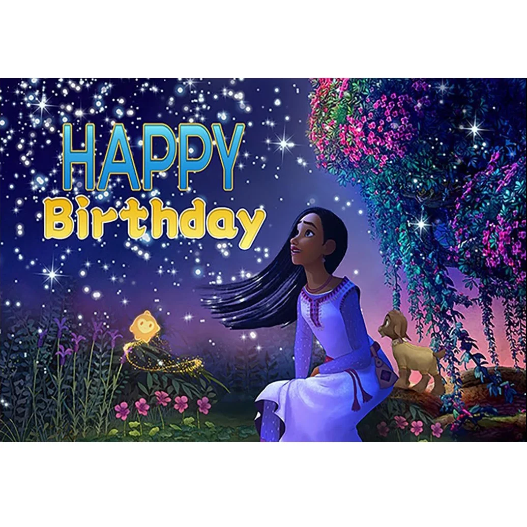 Asha Wish Movie Backdrop Princess Asha Birthday Party Decorations Banner Goat Wish Kingdom Wishing Star Photography Background
