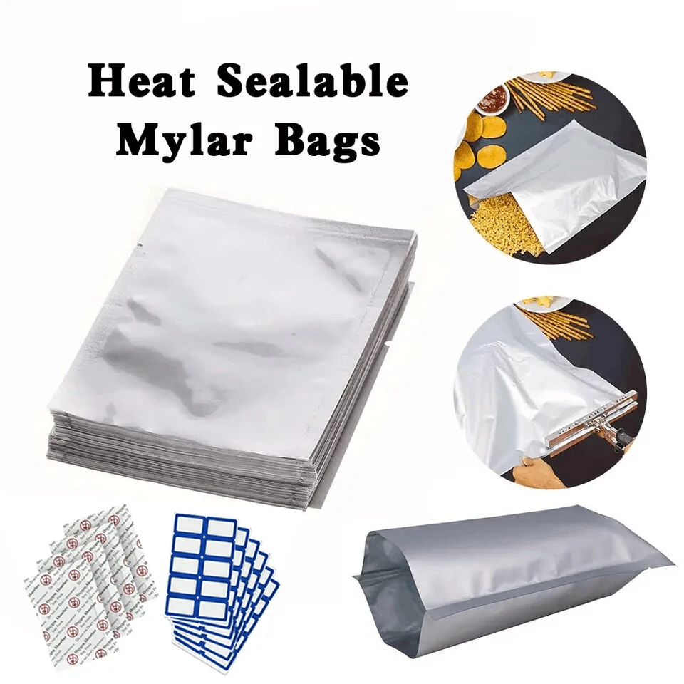 Extra Thick Aluminum Foil Pouch Heat Sealed Mylar Vacuum Bags For Food Storage Long Term Fresh Saver Grains Meat Dehydrated Food