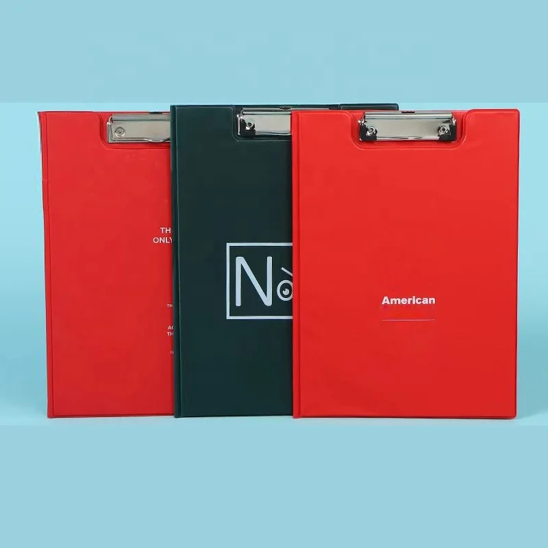 Custom design natural color A4 Foldable Clip Board with flat clip A4 PVC clipboard folder