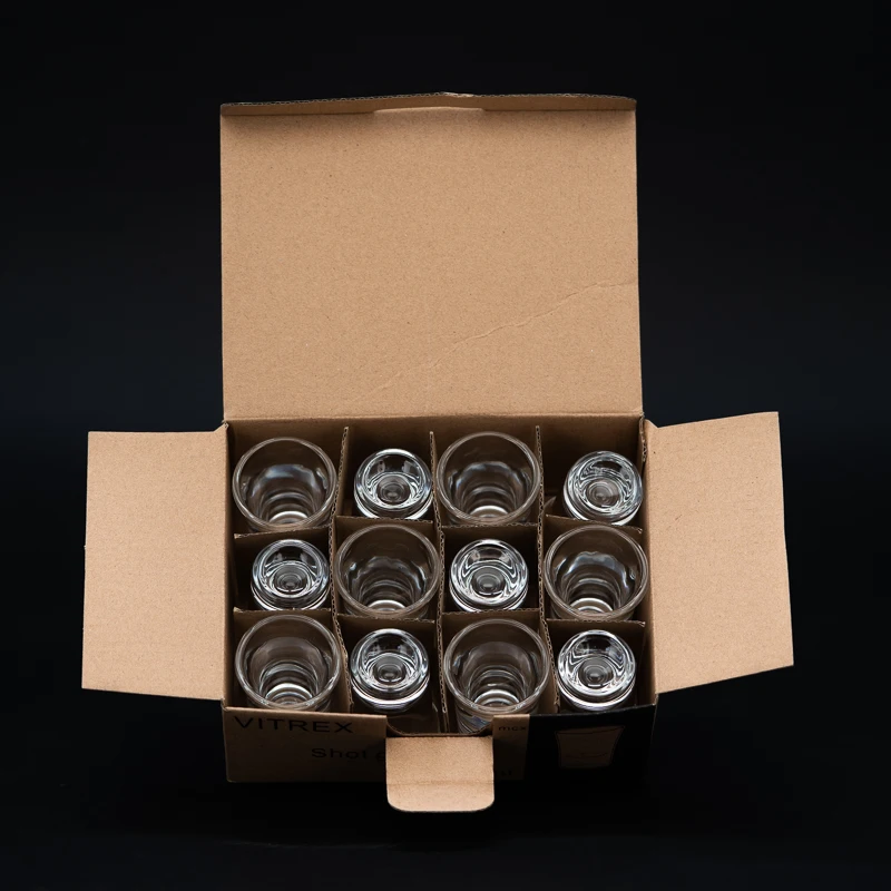 wholesale 50ml custom logo high quality glass shot glass tequila custom printed bullet shot glasses