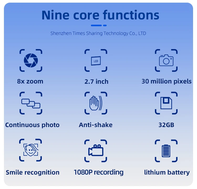 2022 Premium Compact Digital Camera 30MP 1080P Digital Camera