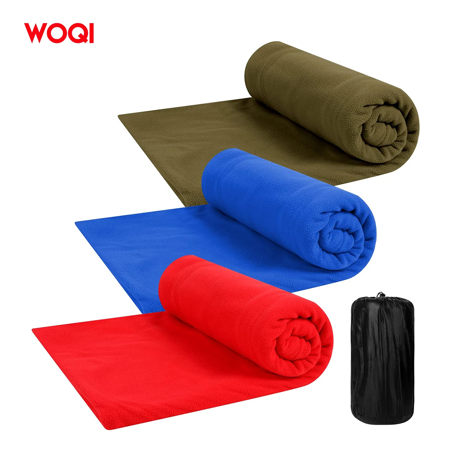 WOQI Fleece Sleeping Bag Lining 75 Inch Long Adult Warm Sleeping Bag Cold Weather Zipper Camping Blanket Lining