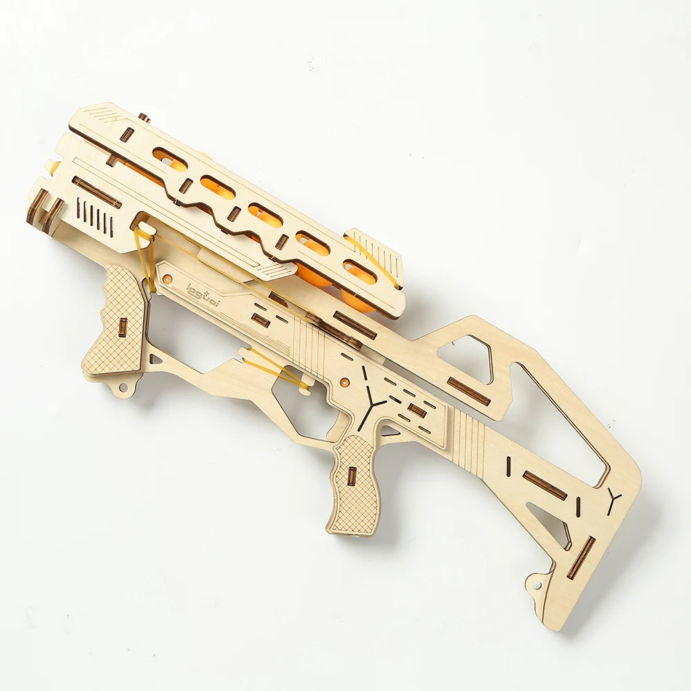 Amazon supplier OEM china make alpha V1 gun toy Mechanical Model assembly 3d wooden puzzle