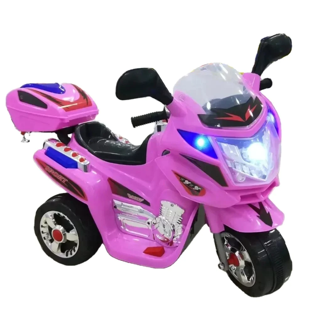 Wholesale Pink Electric Motorbike for Kids Ride-On Plastic Motorcycle with Powerful Battery 3 Wheels Music Three-Wheel Features