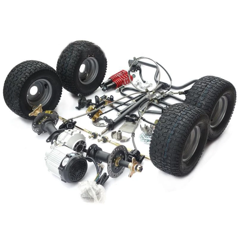 DIY refitted four-wheel kart accessories front suspension 60V 1000W motor rear axle with 6-inch tires