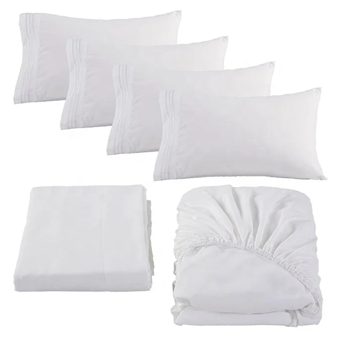 Wholesale Microfiber 4 Pcs Luxury Bedsheets Wedding Bed Sheets Set With Quilt Cover
