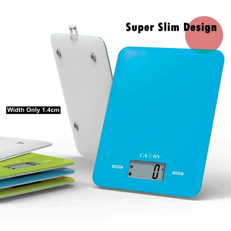 Camry Ultra Slim Home Scale 5kg Plastic Platform Backlit Lcd Smart Balance Weighing Digital Kitchen Food Scale