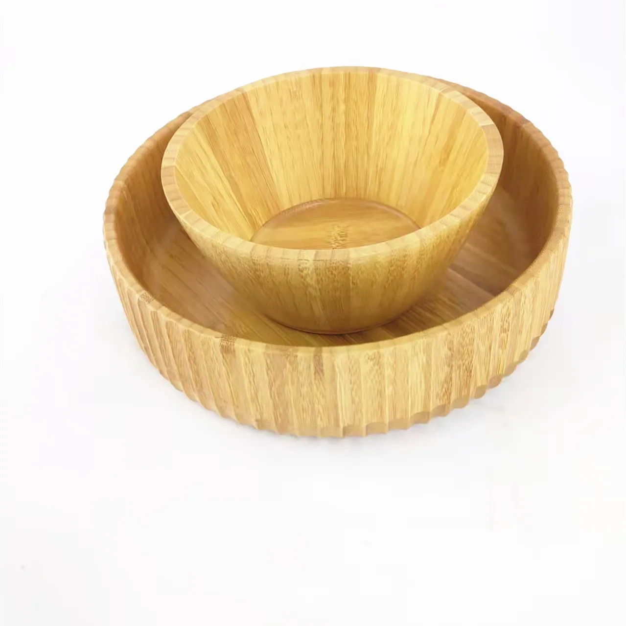eco friendly bamboo natural wooden wood color fiber salad baby Kids baby feeding Bamboo small plates Bowls set and spoon