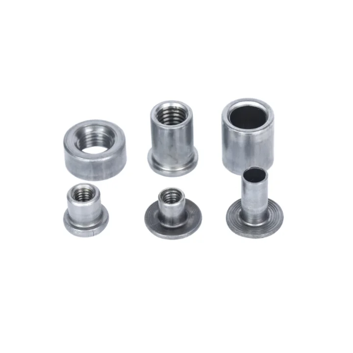 Custom round base t nuts weld flat head shoulder/step insert extended round nut automobile