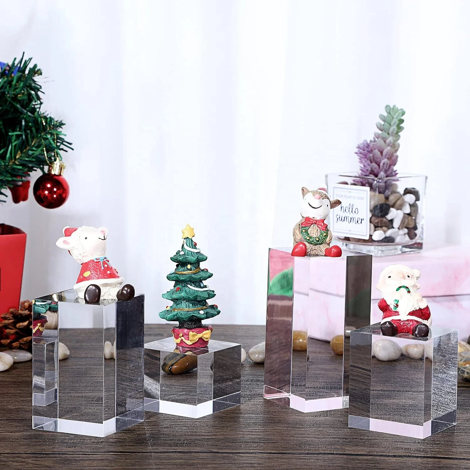 HQ Premium Acrylic cube display risers Transparent Solid Acrylic Display Blocks Figures organizer holder for Photography Props