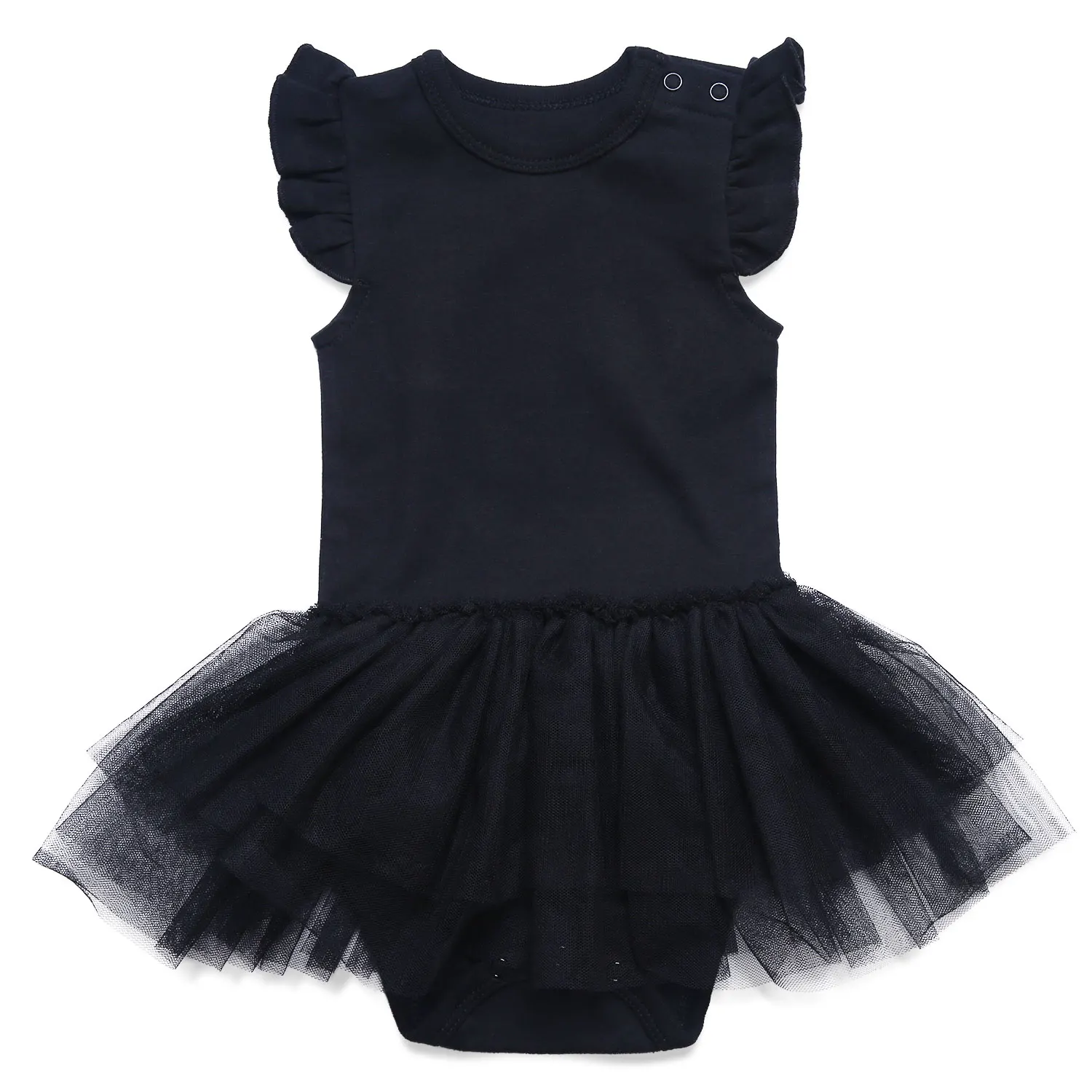 
Beautiful Fashion tutu Dress Bodysuit children wear girl dress ruffle sleeve black color children clothes girl dresses 