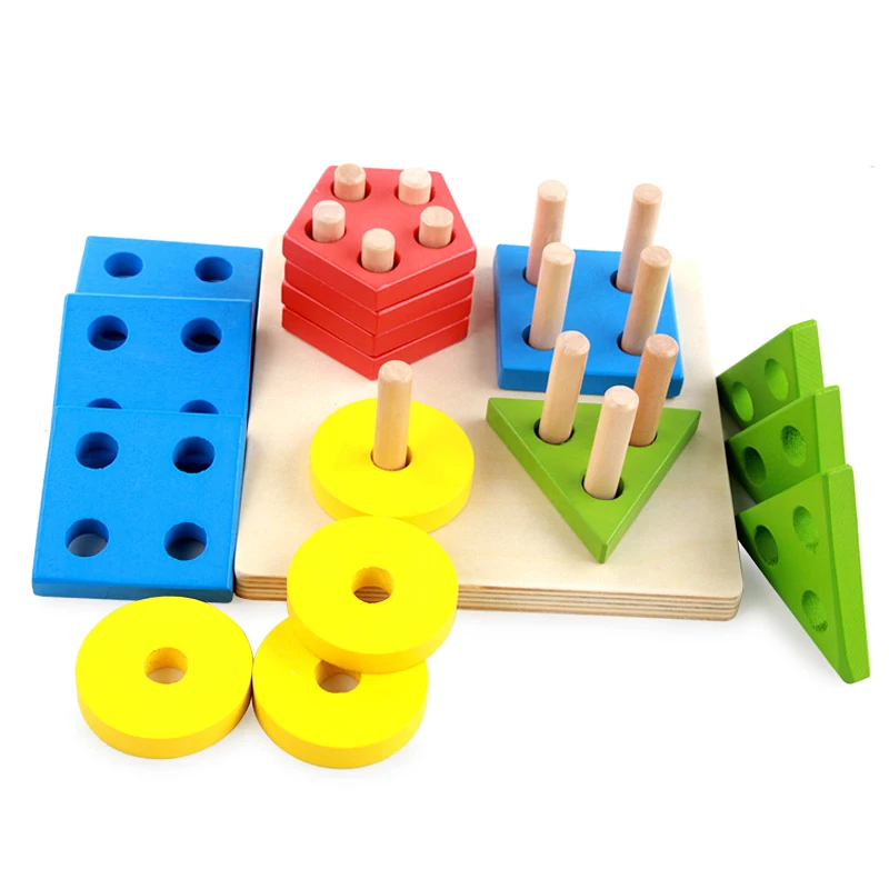 Hot sales children learning wooden Building blocks montessori educational toys