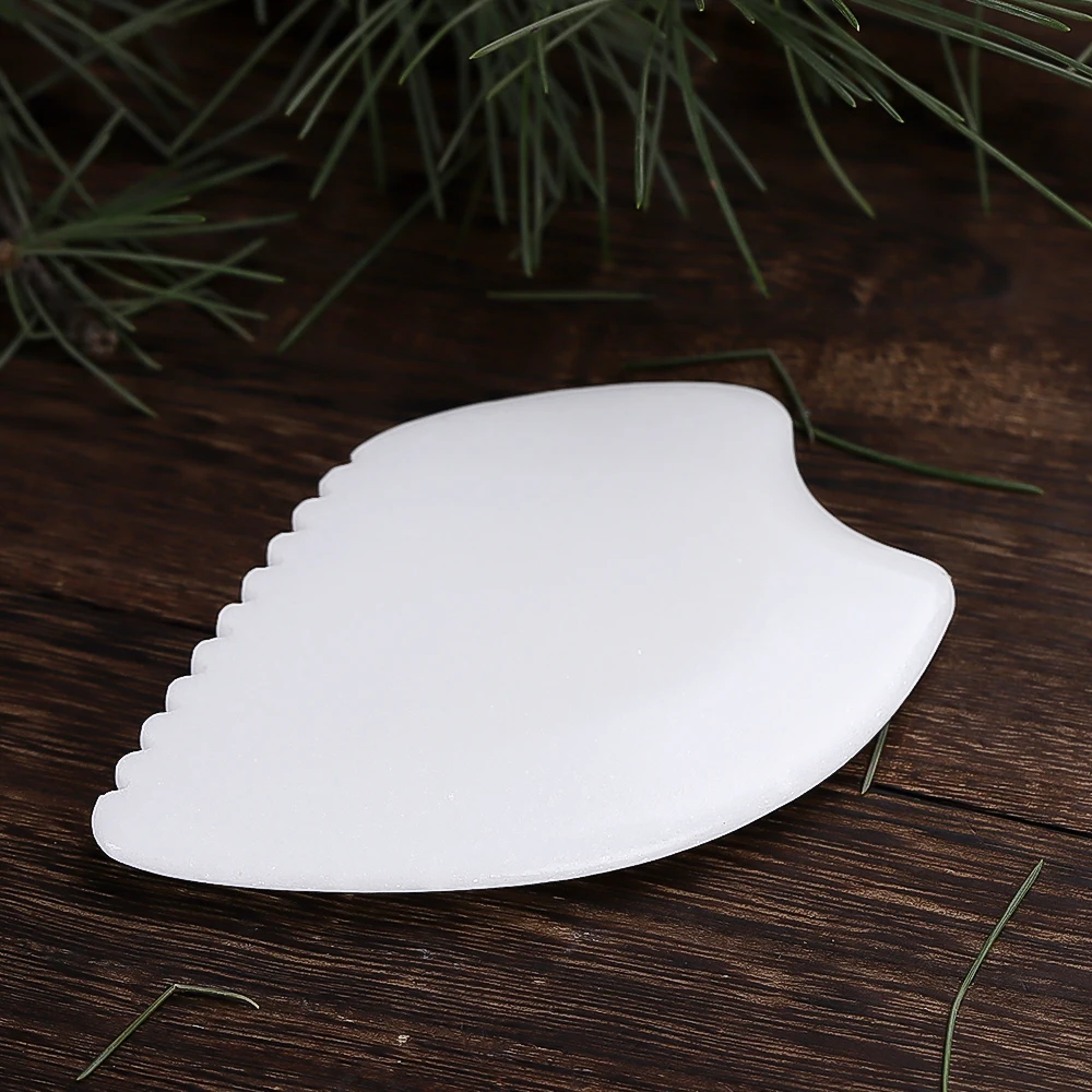 1 Pc Body Gua Sha Massage Tool with Handle Guasha Massager for Face Back Neck Leg Body Scraping Massage Board Jade Stone Guasha