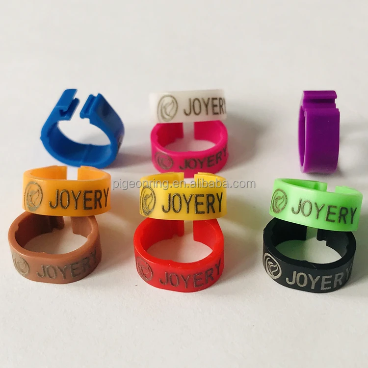 Wholesale High quality Personal Customized 8mm Plastic split pigeon ring