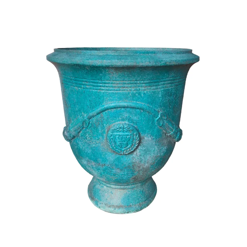Artificial Flower Pot Set 3 Pcs Traditional Style Create Green Space Rectangular Shape Fiberglass Planter Garden Pots Vietnam