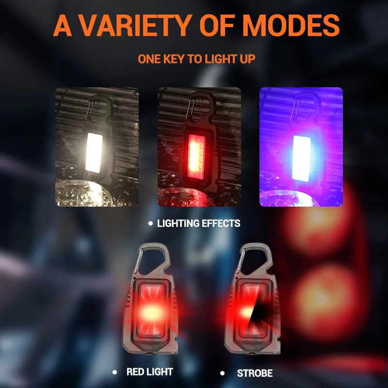 Iron Donkey Outdoor Diode Flashlight Multi functional USB Portable COB Keychain Light