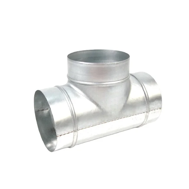 Galvanized steel Tee Tee t-joint  Fittings for Exhaust Fan Dryers