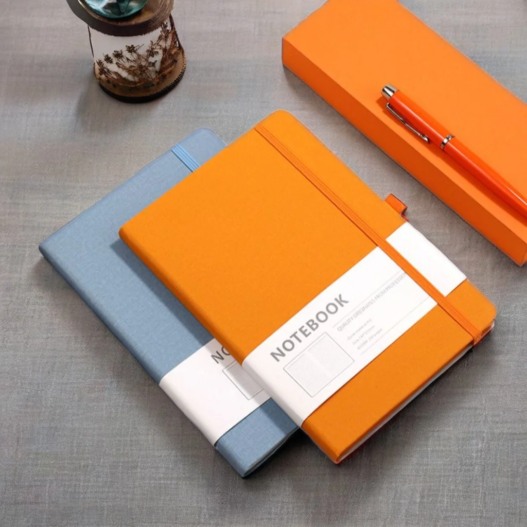 Custom logo Gift Box A6 Fabric Cover Notebook 100 Pages Double-sided Printing Paper Business School Essay Diary Office Gift