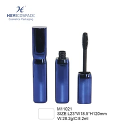 Unique rectangle blue plastic empty trendy container mascara bottle tubes with brushes