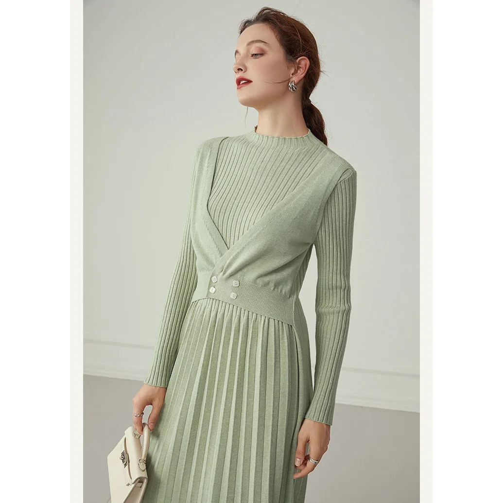 
Newest Fashion Lady Dress Party Dress two pieces Knitting Long Sleeve Dress Women Sweater sets 