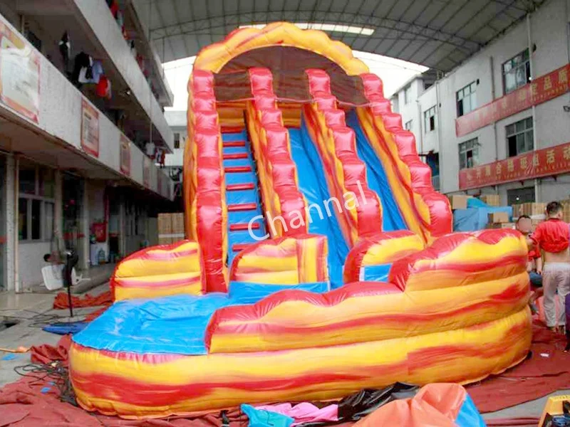 Слайд Lava twister, надувная водяная горка volcano с бассейном для коммерческих целей
