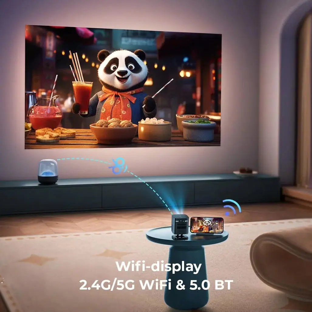 BYNTEK 2022 P19 новейший Android Wifi 3D портативный проектор наилучшей передачи данных Pico DLP Smart Проектор 4K дешевая цена с батареей