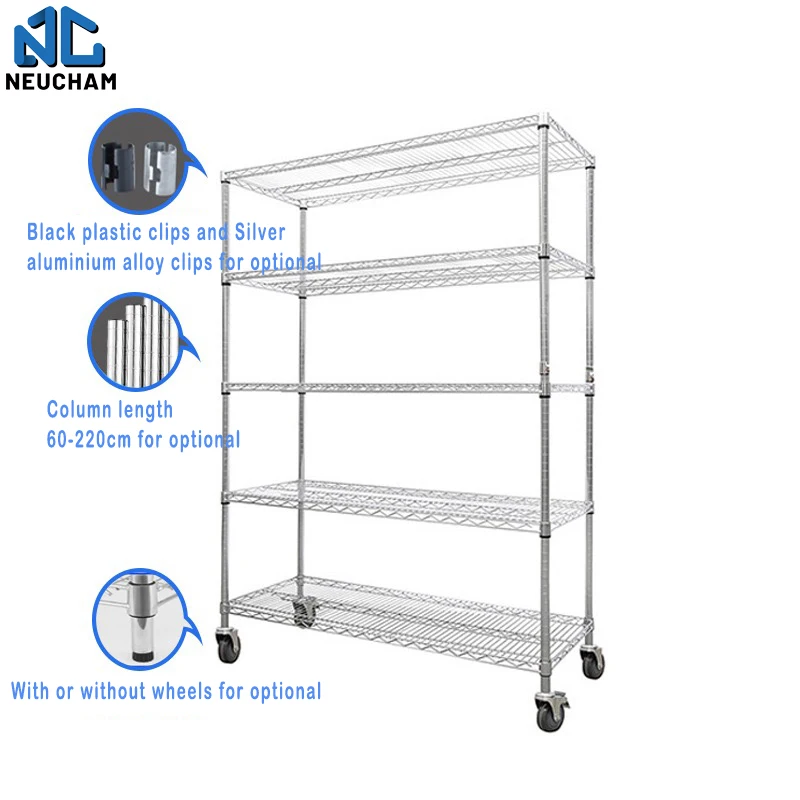 E-commerce warehouse transport truck 5 layers chrome plated picking cart sorting cart for logistic using