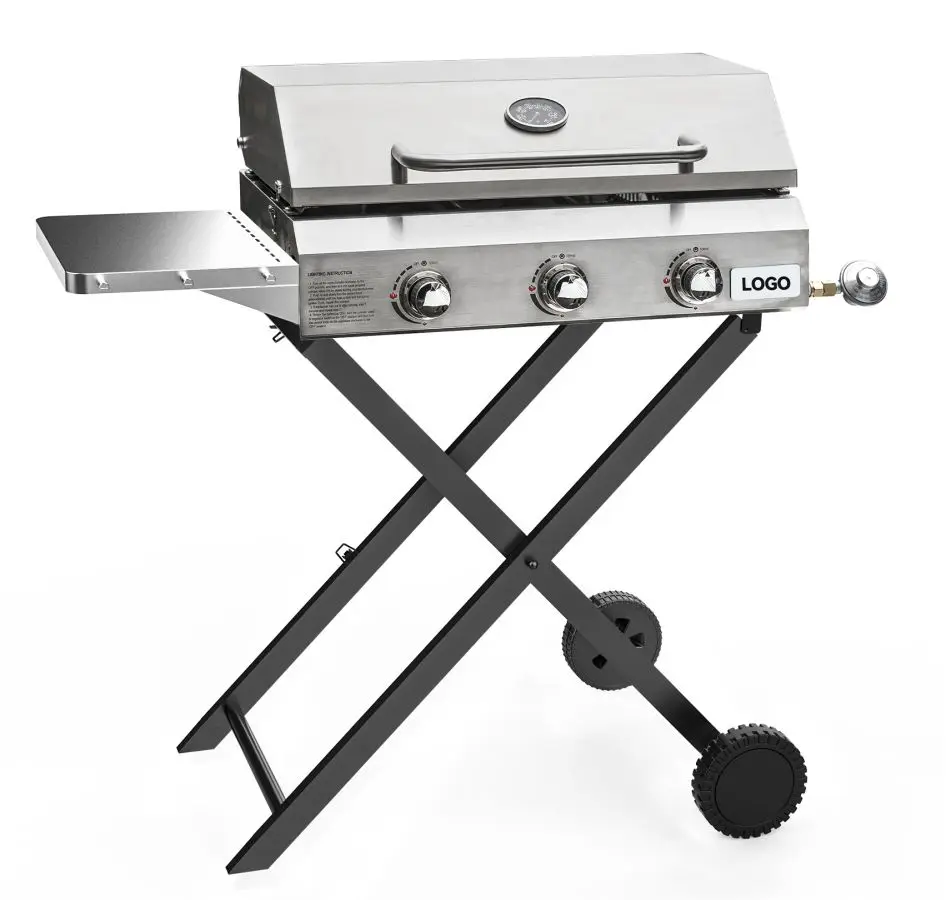 Wholesale steel gas barbeque grill moveable standing bbq gas grill