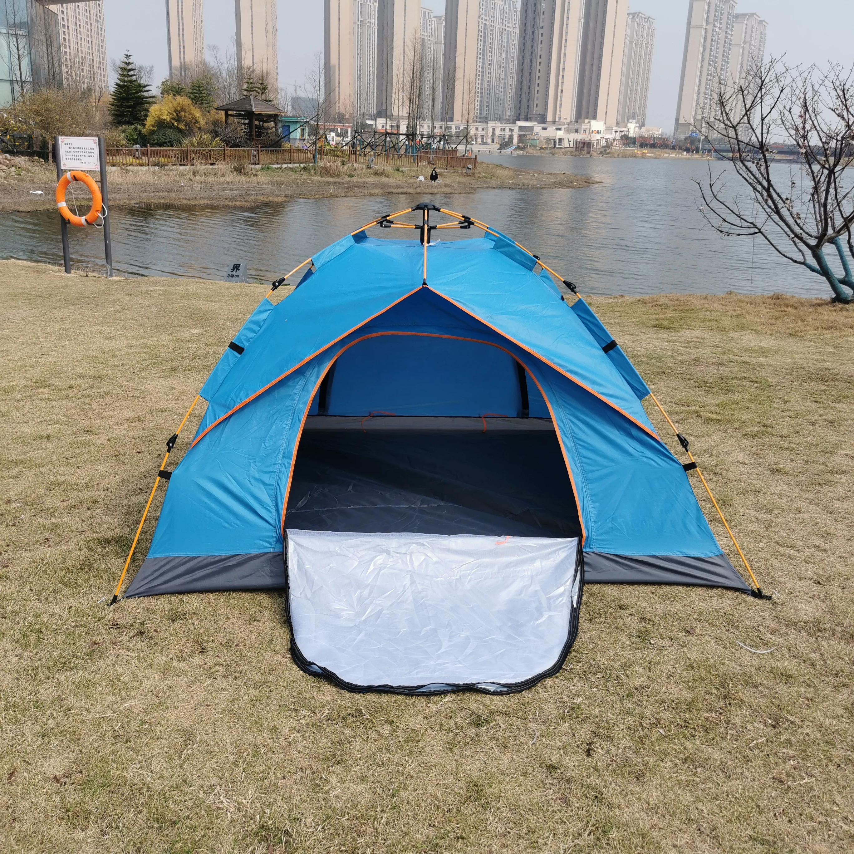 Super Low Price Factory OEM Portable Automatic Pop-Up Outdoor Camping Tent 190T polyester Waterproof auto tent
