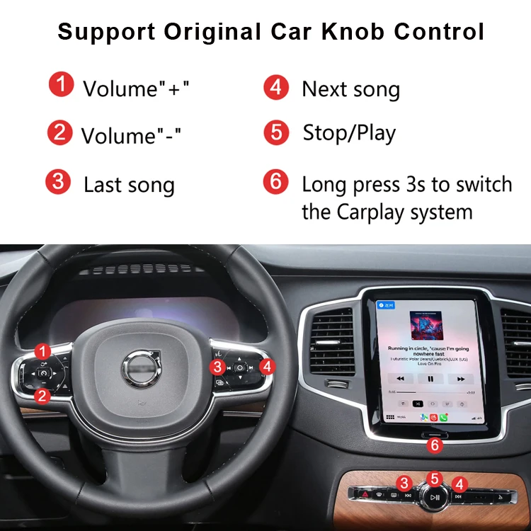 Smart Gadgets Original Vertical Screen Wireless Android Module For Volvo V60 V90 2016-2023