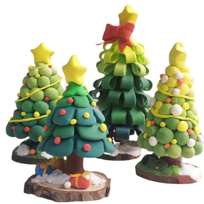 2023 DIY Clay Christmas Tree Handmade Christmas Toy Tree Creative Christmas Gift For Kids Clay DIY Toys