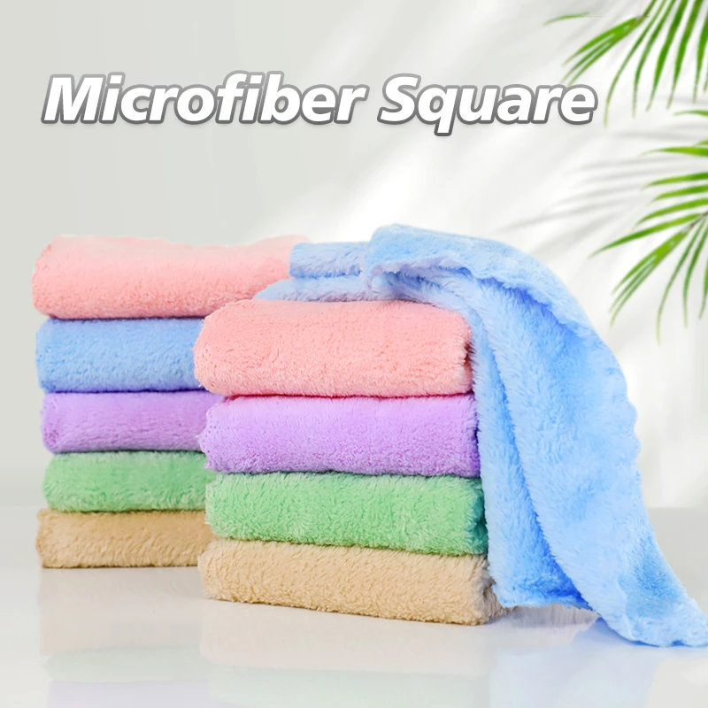 Factory Low Price Promotion Microfiber Easy Wash Coral Fleece Magic Thick Square Cleaning Cloth Terry Fabric Kitchen Towel