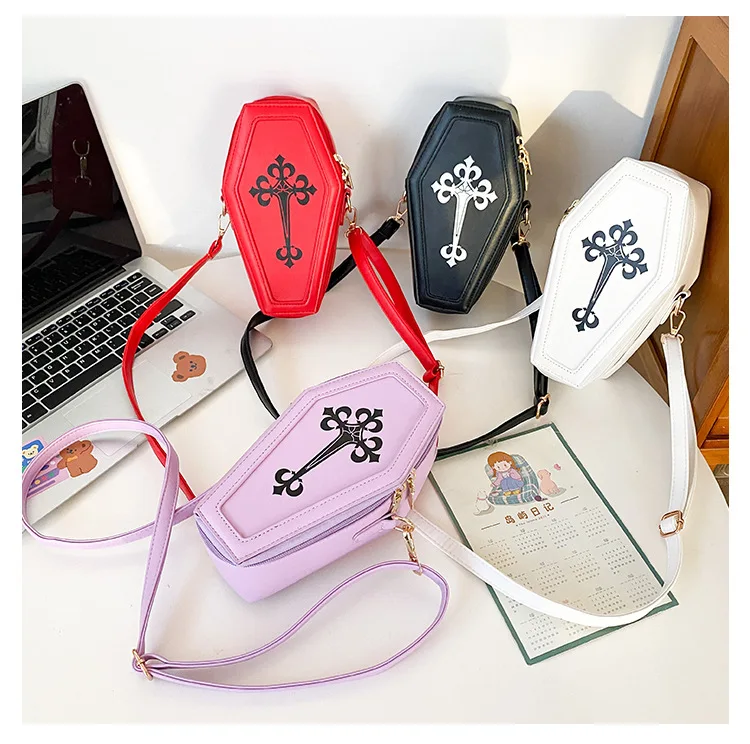 Ins coffin shaped cross body bag creative PU girls college mini focusrite bags women funny handbags ladies novation bag