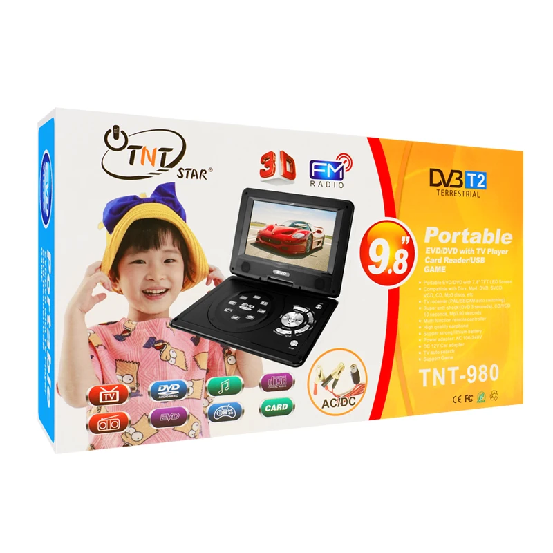 TNTSTAR TNT-980 Special Design Widely Used home dvd & vcd player car dvd player universal