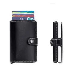 Custom RFID pop-up smart automatic card holder pu men  wallet