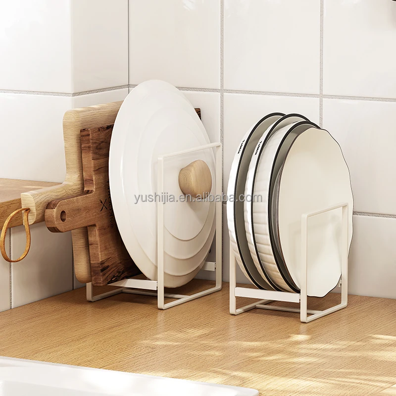 New upgrade High quality Space saving White steel dish and bowl storage rack for kitchen cabinet or counter top