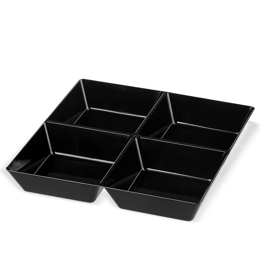 Party supplies dessert usage 386ml plastic 4 compartment serving tray