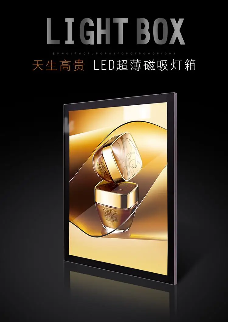 LED Menu Board Slim LED Light Box Custom Aluminum Acrylic High Brightness Thin Design Magnetic Light Box For A4 Size