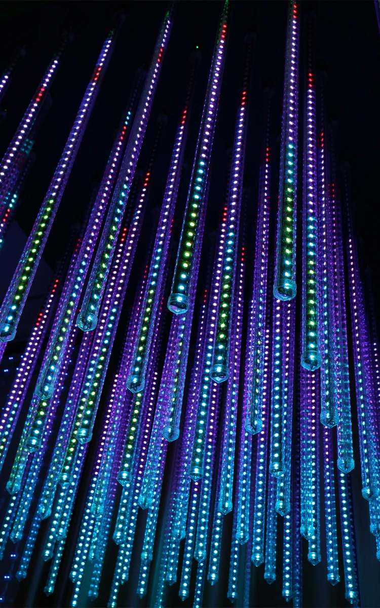 LED Outdoor String Lamp 10 Tubes Meteor Shower Street Garland Christmas Tree Decoration New Year Fairy Garden Display