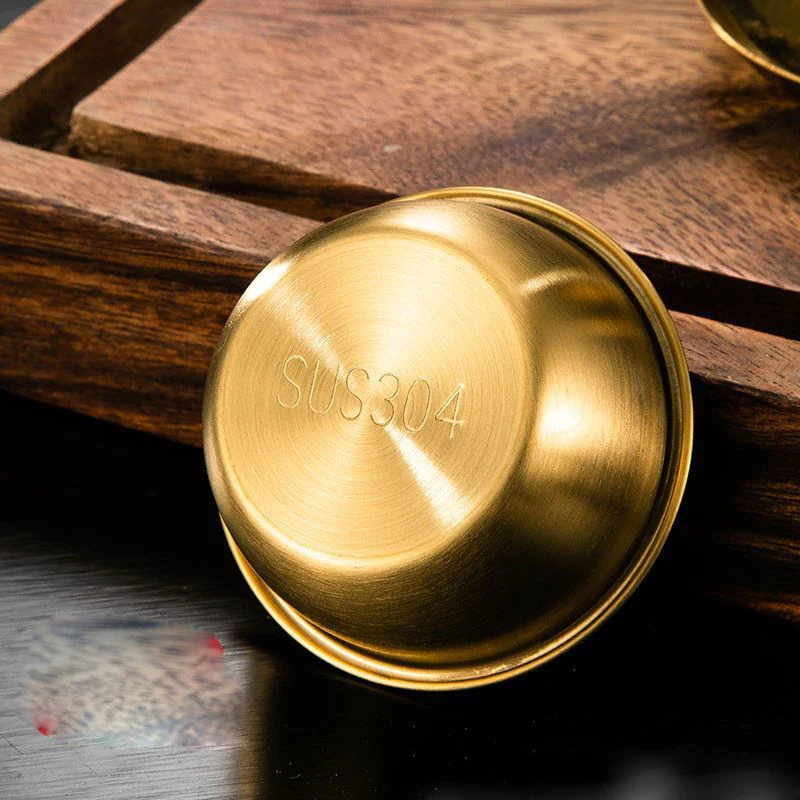 high quality 304 Stainless Steel Dipping Sauce soup Bowl Small Sauce Cup Color Golden color