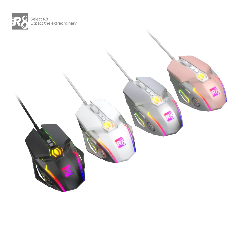 7D Gaming light mouse Configurable RGB Gaming Mouse USB Optical Corded Gaming Mouse with RGB Backlit Adjustable DPI