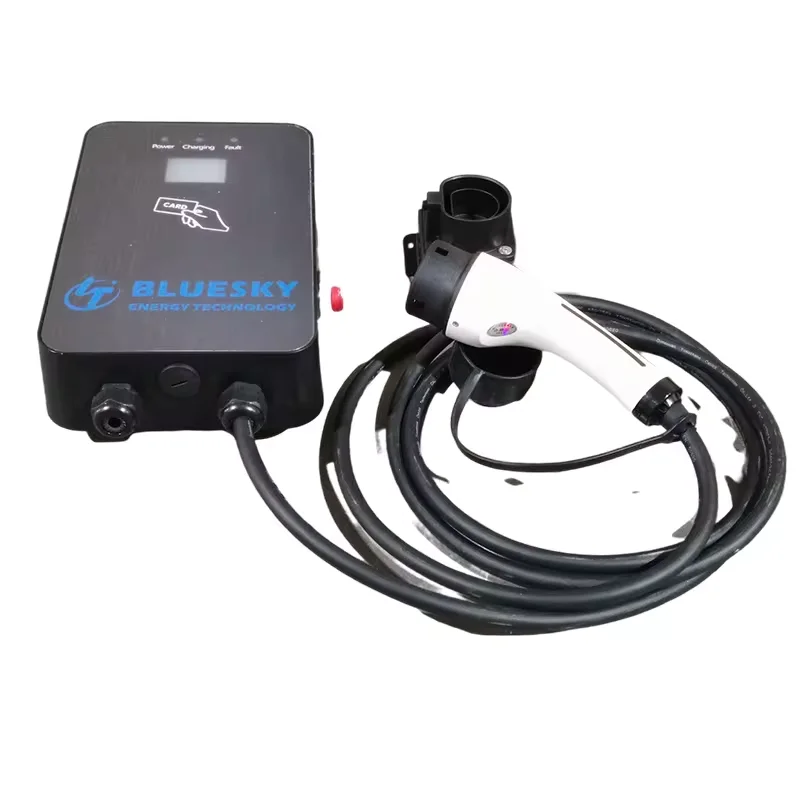 Зарядное устройство Bluesky 7kw ac ev ocpp 1 6 j новая энергия el type 2 фаза 32A быстрое зарядное для электромобиля
