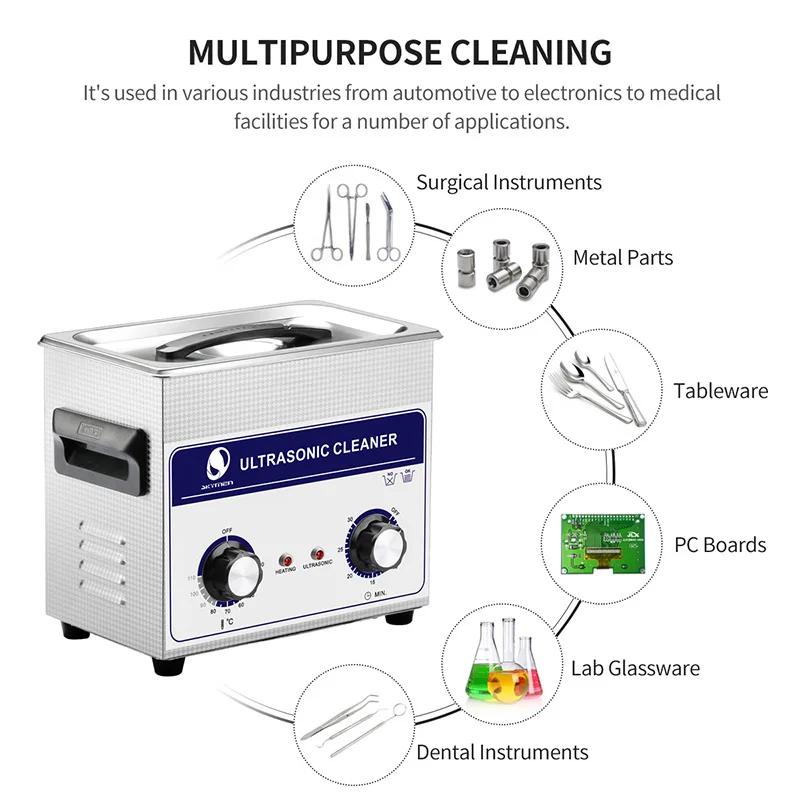 Ultra sonic bath cleaner with timer & heater spare parts cleaning 3.2L JP-020