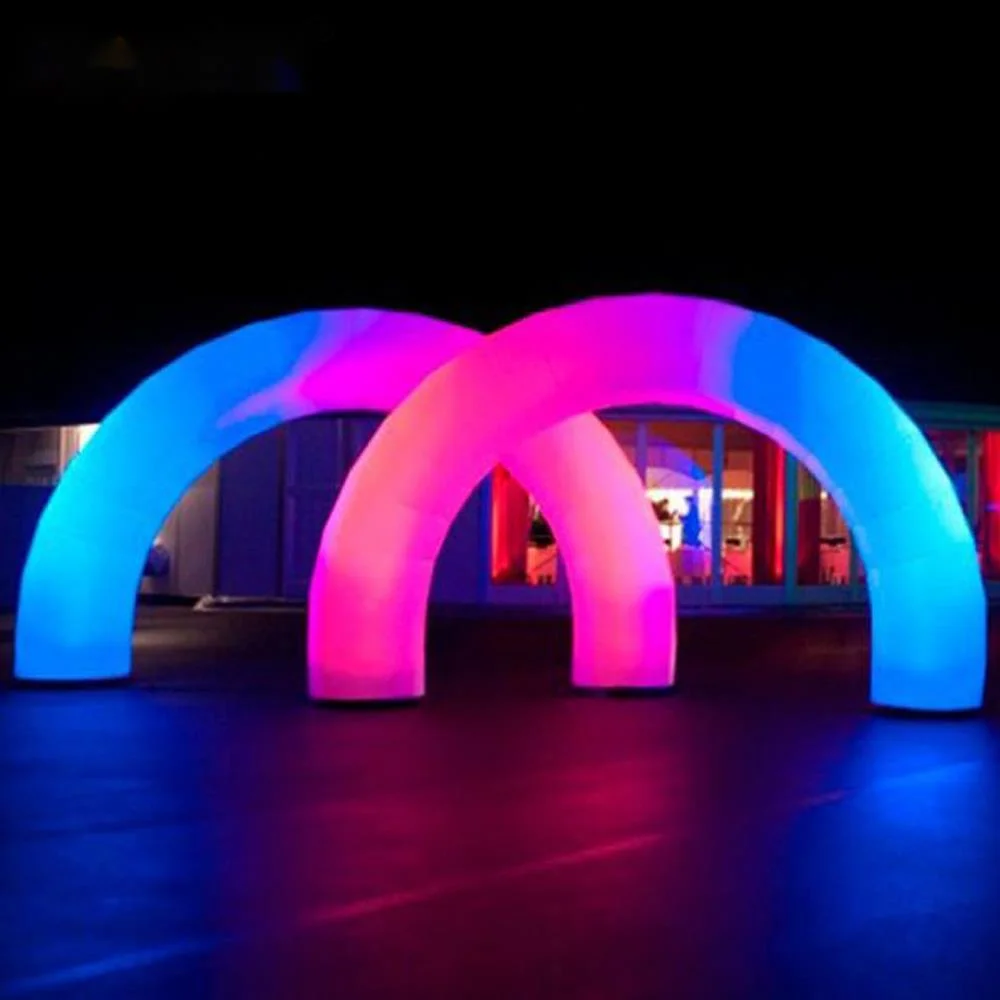 wholesale Large Round Inflatable Arch With led Lighting Decoration Wedding Party Event Rainbow Archway Entrance