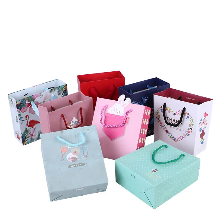 Custom full color printing Paper shopping bag package brown Kraft paper bags