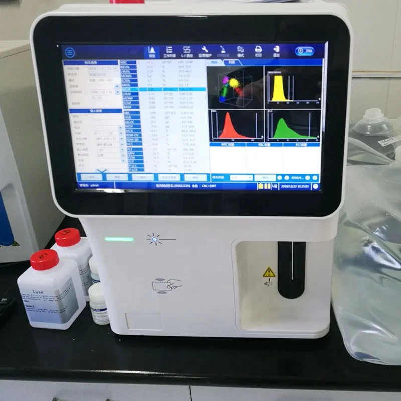 BIOBASE Factory CBC Analyzer 14 Inch Touch Screen 60T/H Blood Cell Counter 5-Part Veterinary Hematology Analyzer for Lab