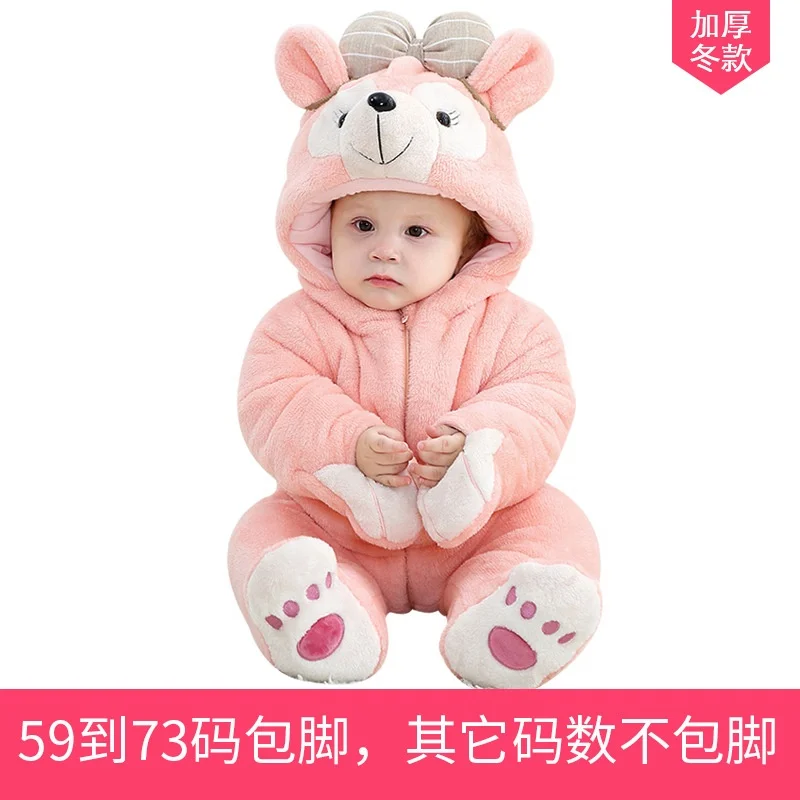 Wholesale thicken flannel tiger kigurumi costume baby clothes kids animal kigurumi winter warm longsleeve baby rompers jumpsuit
