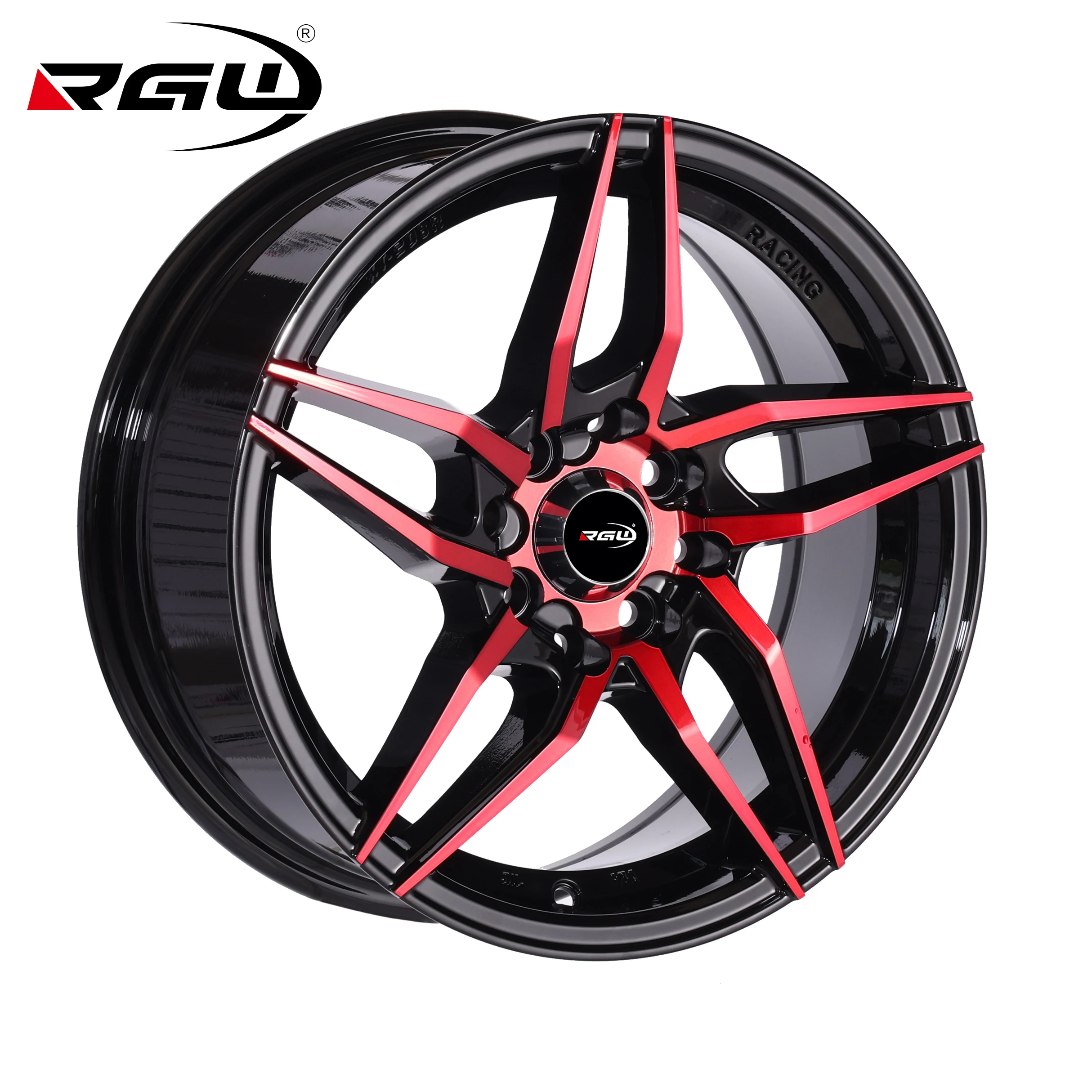 5841 five stars red blue bronze 4 hole 4x114.3 17x7 car wheel rim llantas rin rines 15 13 14 16 17 18 4/100