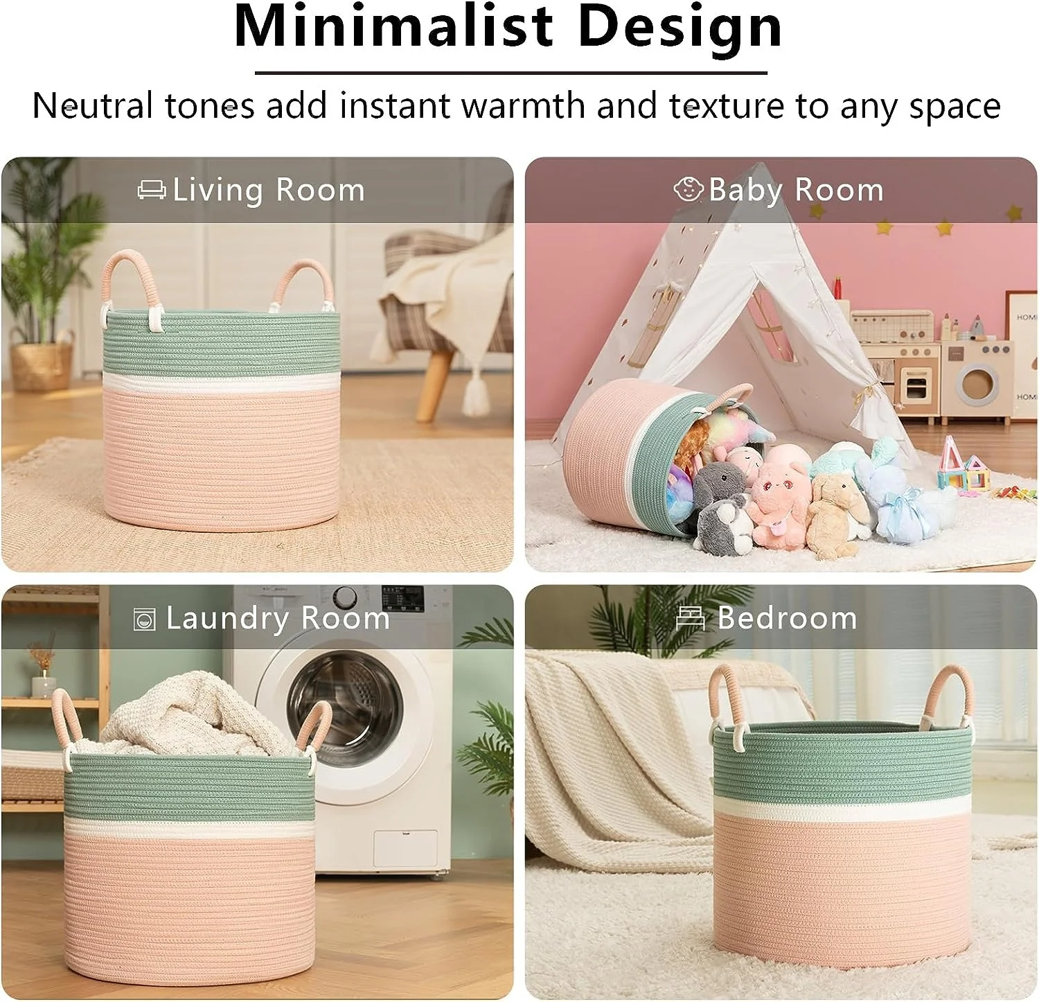 Wholesale Cotton Rope colorful Basket hot-selling Woven Blanket Children Baby Basket Nursery Kids Toy Organizer storage basket