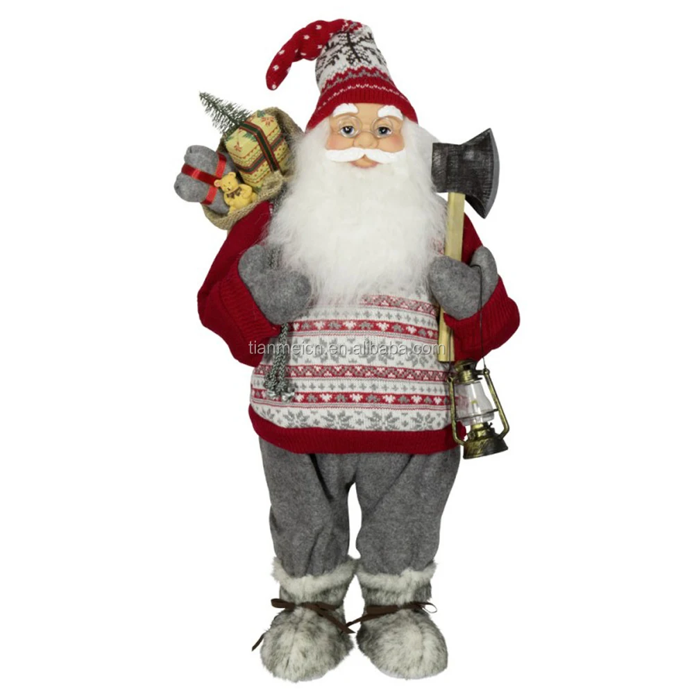 60 cm Christmas decoration santa claus oil lamp gift bag axe ornament  tree handmade party supplies wholesale home holiday